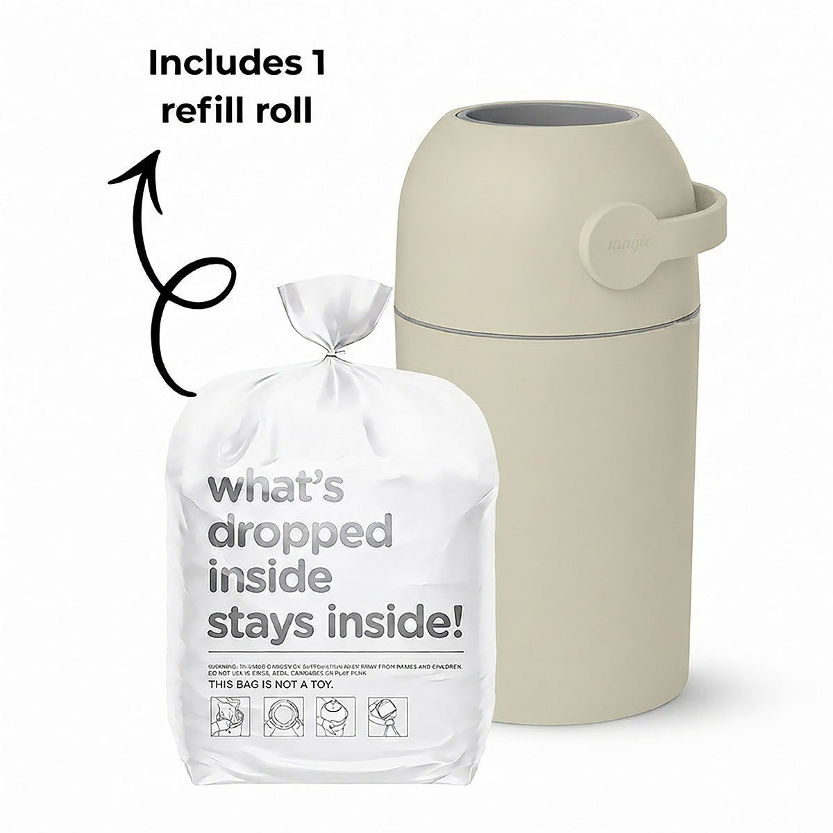 Majestic Nappy Bin - Beige