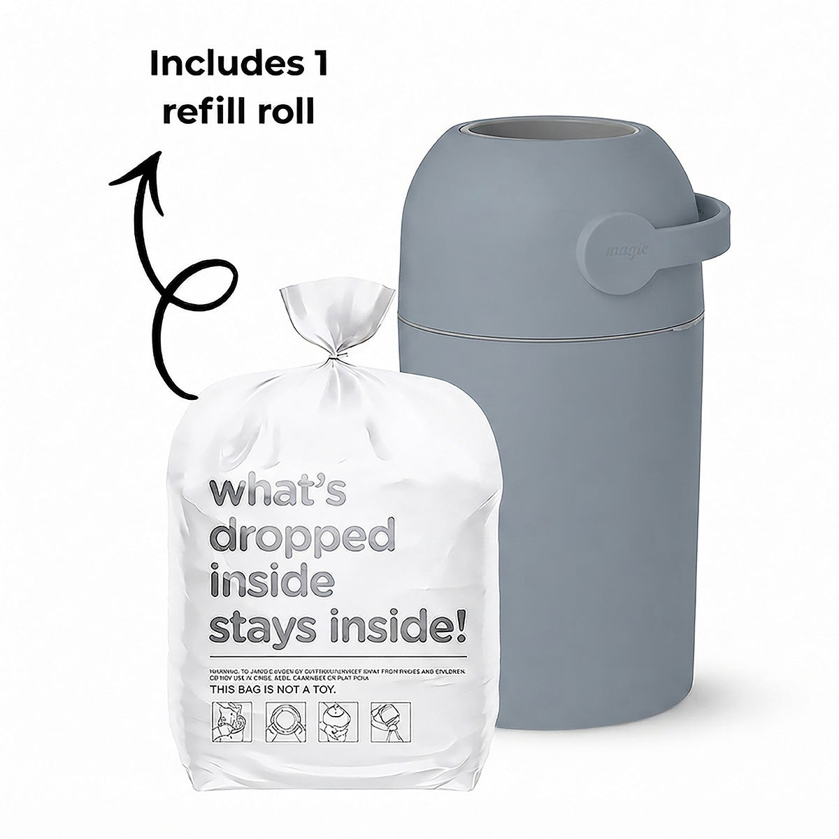 Majestic Nappy Bin - Pigeon Blue