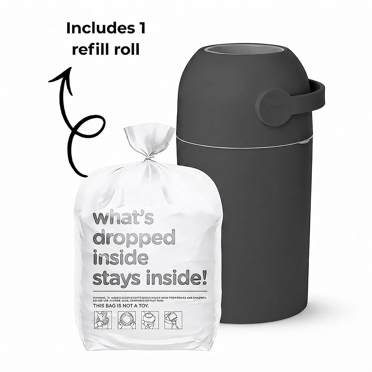 Majestic Nappy Bin - Graphite