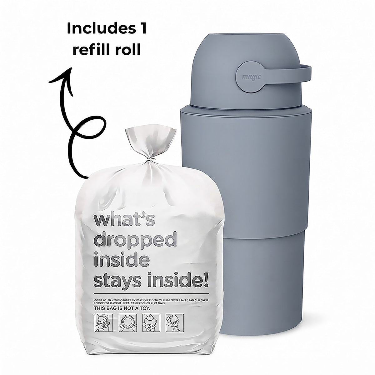 Heka L Nappy Bin - Pigeon Blue