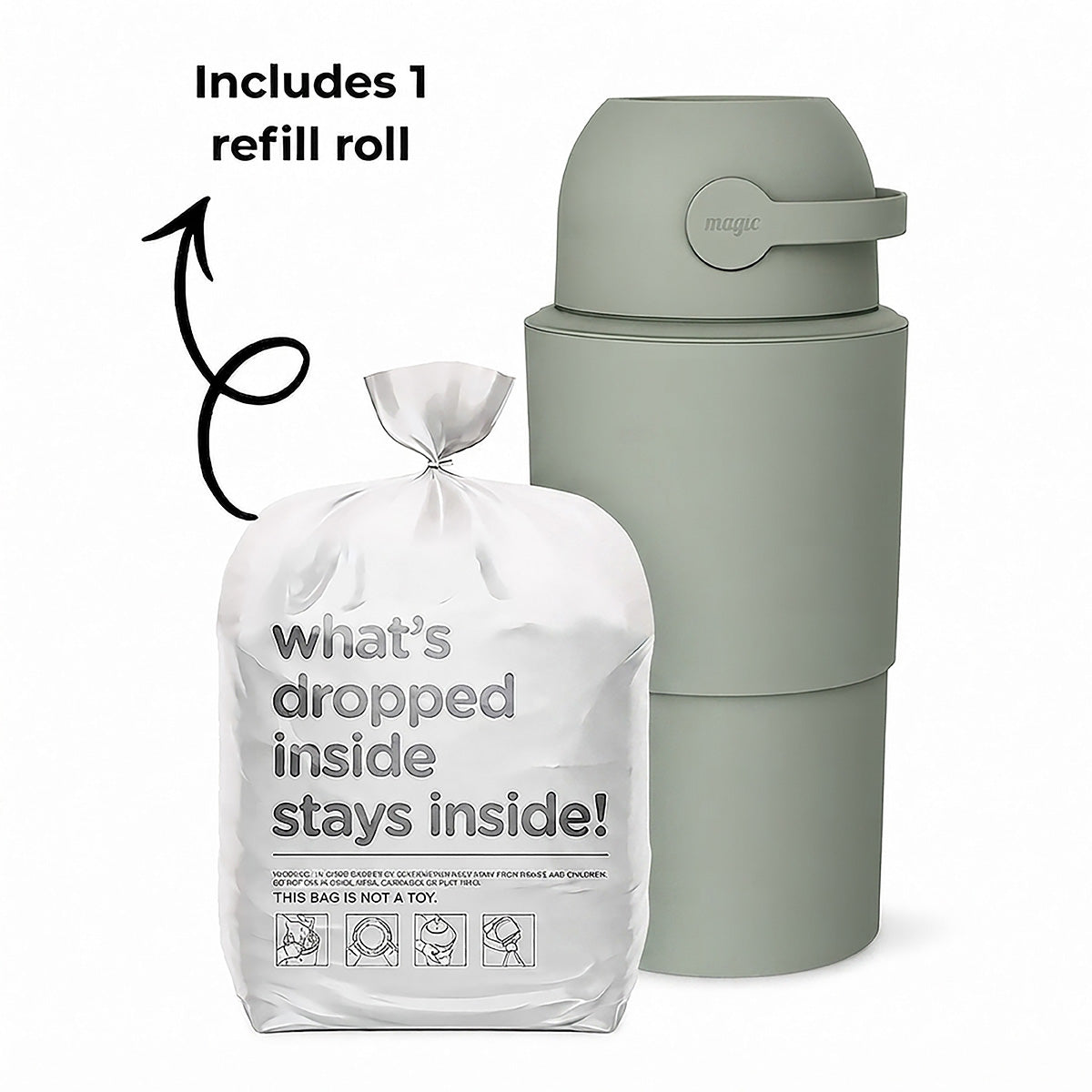 Heka L Nappy Bin - Lichen