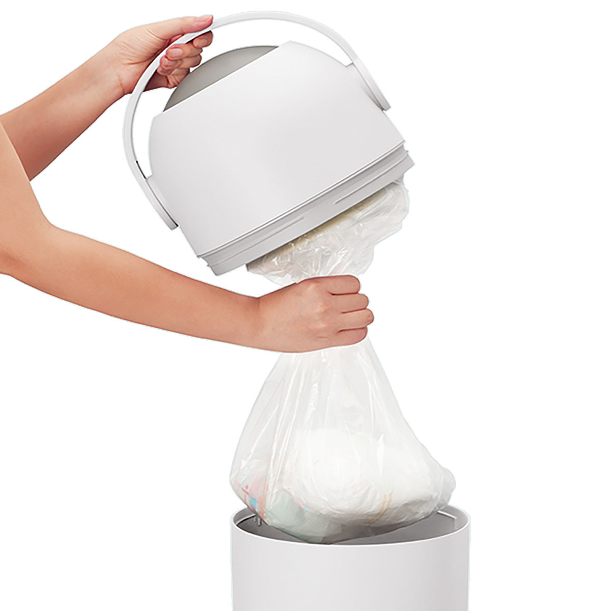 Heka L Nappy Bin - Concrete