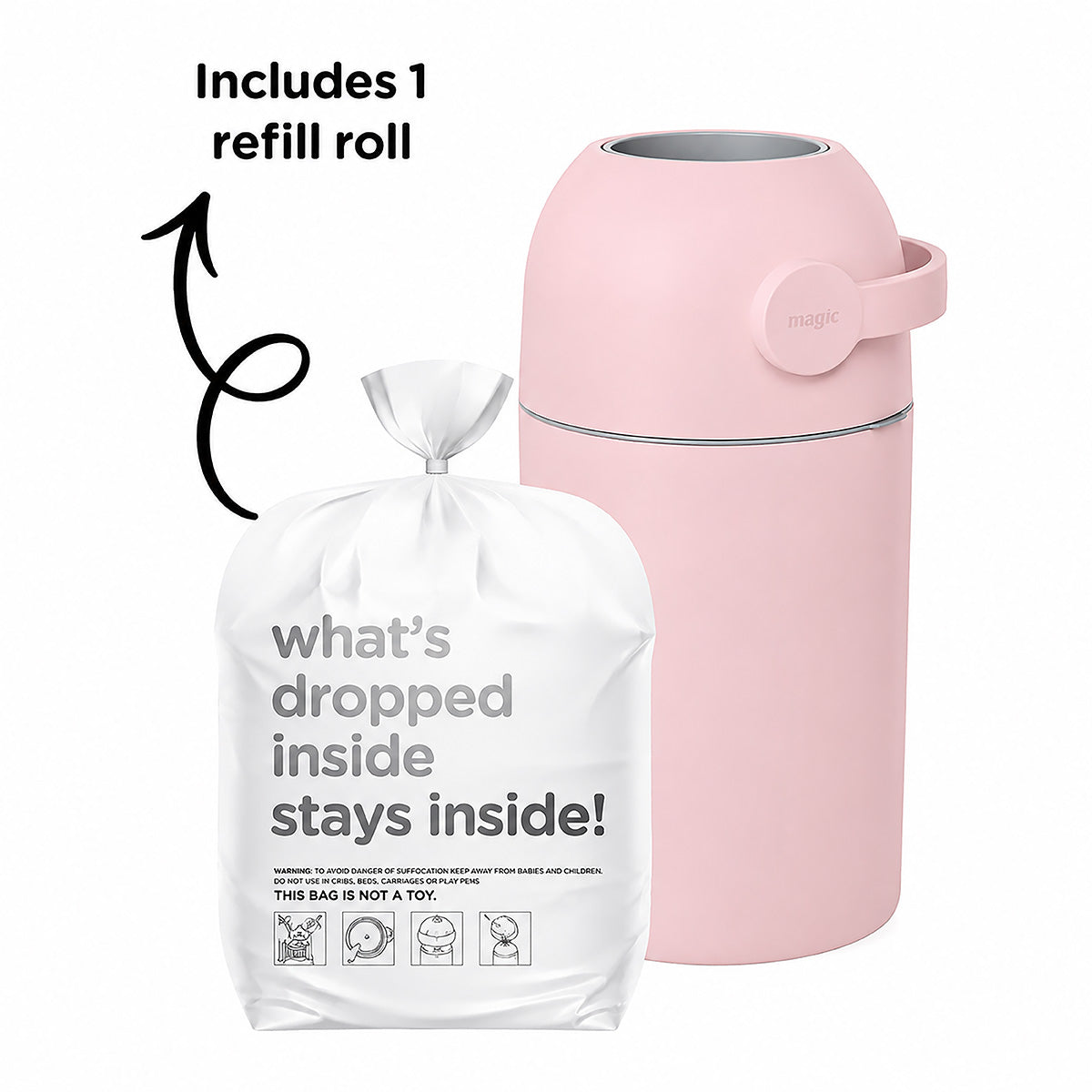 Majestic Nappy Bin - Blush Pink