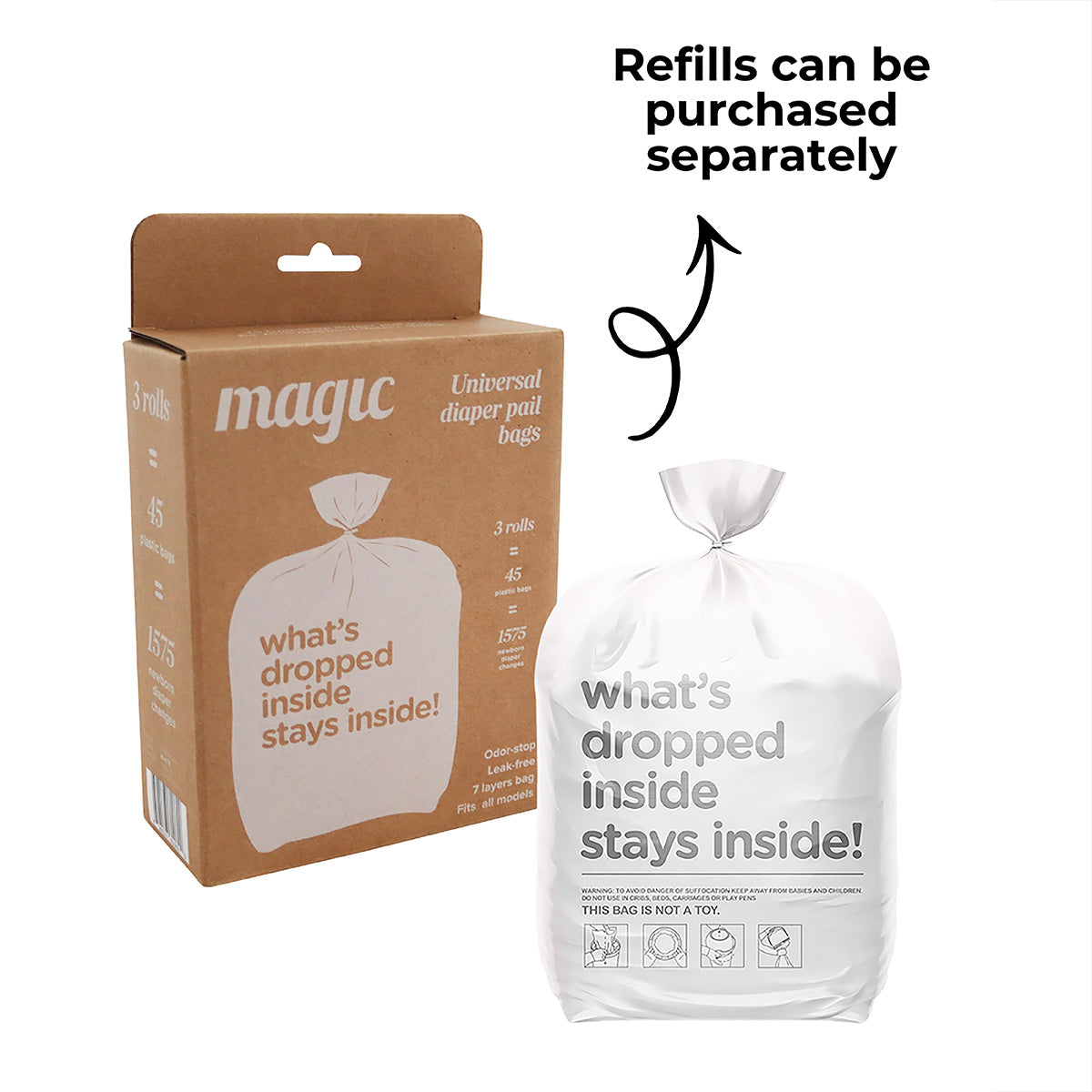 Heka L Nappy Bin - Beige
